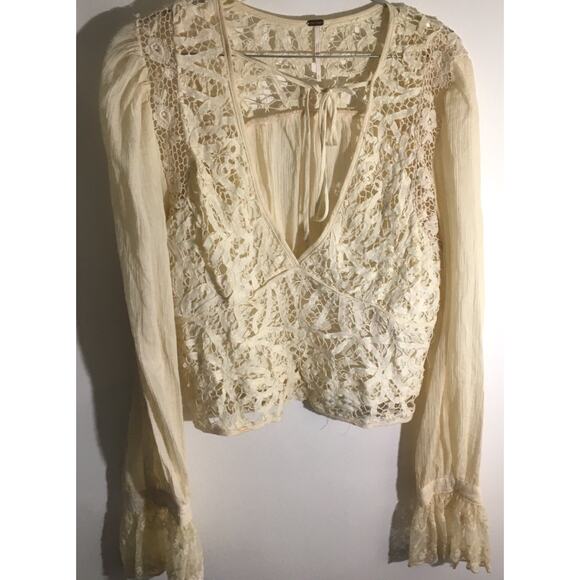 Free People Cream Lace Blouse - Picture 3 of 5